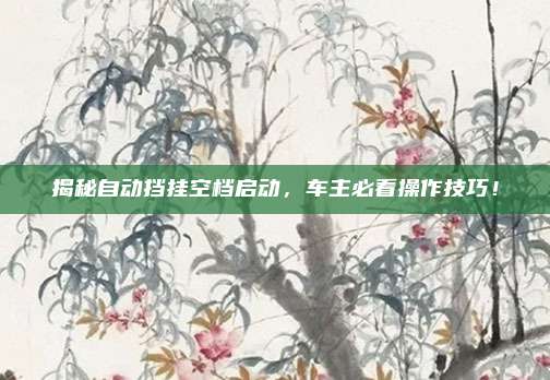 揭秘自动挡挂空档启动,车主必看操作技巧!