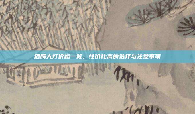 迈腾大灯价格一览,性价比高的选择与注意事项