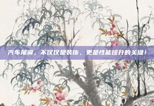 汽车尾翼,不仅仅是装饰,更是性能提升的关键!