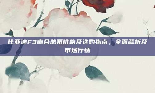 比亚迪F3离合总泵价格及选购指南，全面解析及市场行情