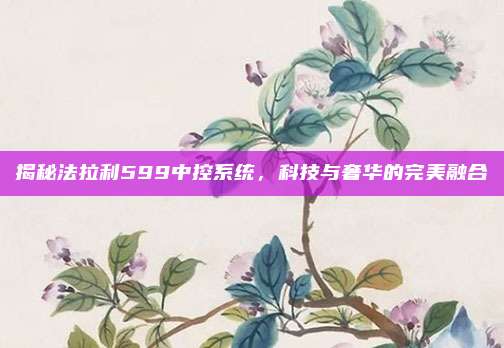 揭秘法拉利599中控系统，科技与奢华的完美融合