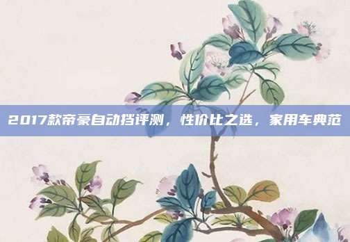 2017款帝豪自动挡评测，性价比之选，家用车典范