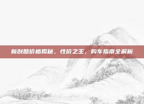 新创酷价格揭秘，性价之王，购车指南全解析