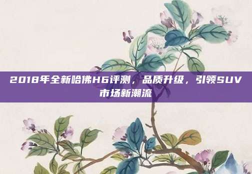 2018年全新哈佛H6评测，品质升级，引领SUV市场新潮流