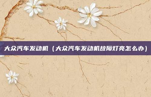 大众汽车发动机（大众汽车发动机故障灯亮怎么办）