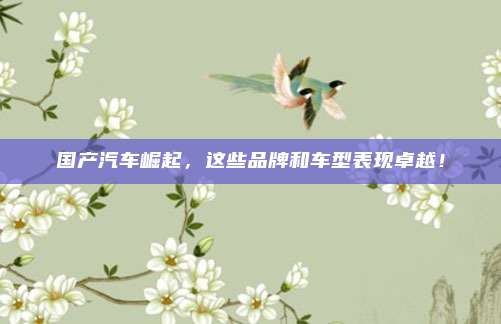 国产汽车崛起，这些品牌和车型表现卓越！