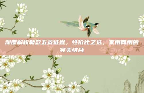 深度解析新款五菱征程，性价比之选，家用商用的完美结合