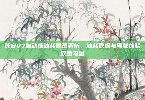 长安V7自动挡油耗表现解析，油耗数据与驾驶体验双重考量
