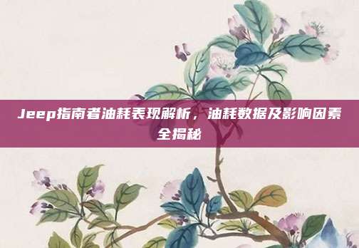 Jeep指南者油耗表现解析，油耗数据及影响因素全揭秘