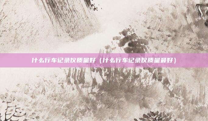 什么行车记录仪质量好(什么行车记录仪质量最好)