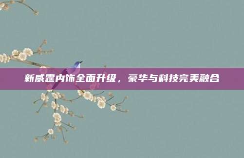 新威霆内饰全面升级，豪华与科技完美融合