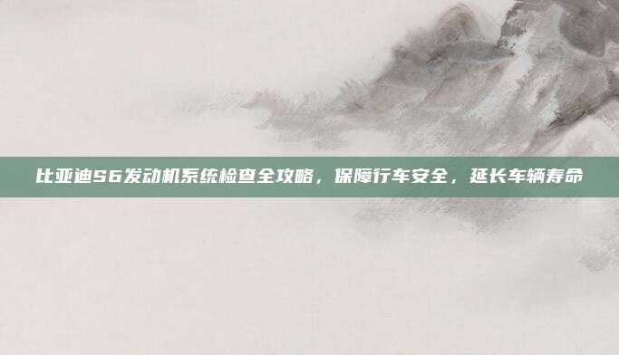 比亚迪S6发动机系统检查全攻略，保障行车安全，延长车辆寿命
