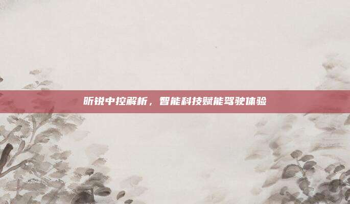 昕锐中控解析，智能科技赋能驾驶体验