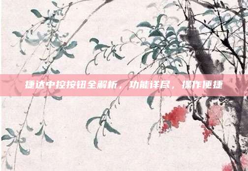 捷达中控按钮全解析，功能详尽，操作便捷