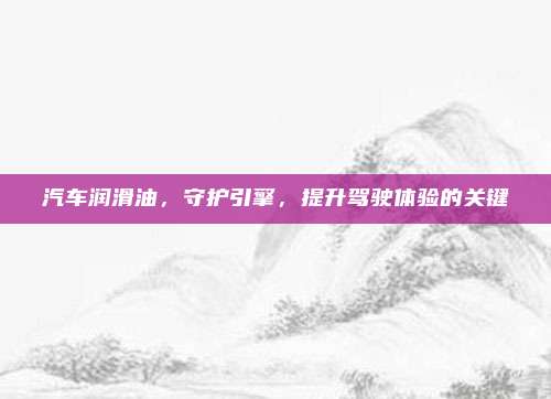 汽车润滑油，守护引擎，提升驾驶体验的关键