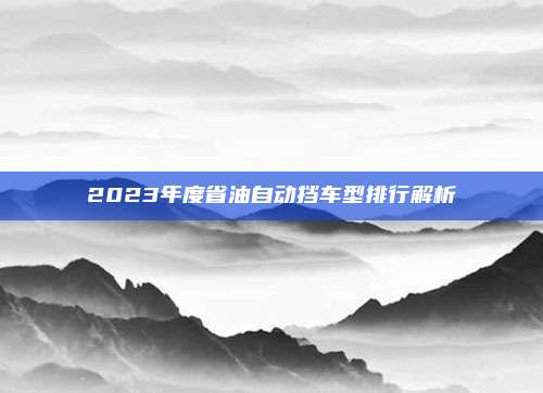 2023年度省油自动挡车型排行解析