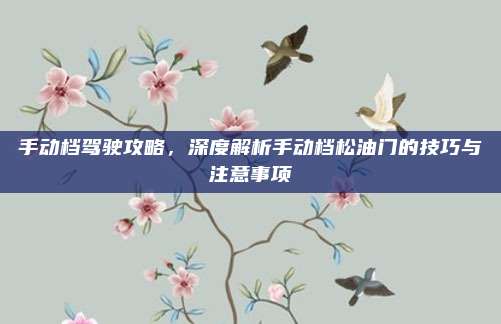 手动档驾驶攻略，深度解析手动档松油门的技巧与注意事项