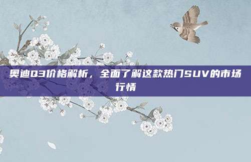 奥迪Q3价格解析，全面了解这款热门SUV的市场行情