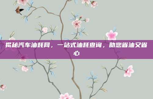 揭秘汽车油耗网，一站式油耗查询，助您省油又省心
