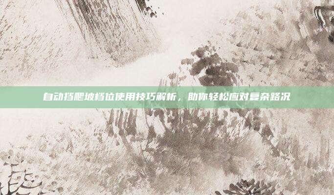 自动挡爬坡档位使用技巧解析，助你轻松应对复杂路况