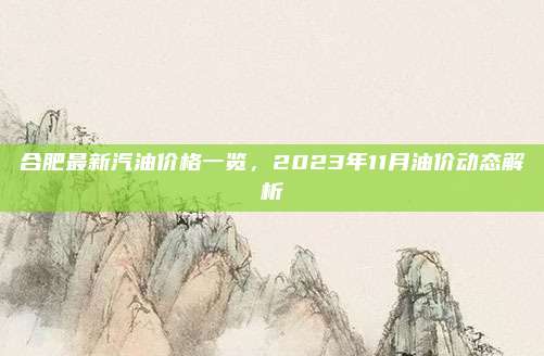合肥最新汽油价格一览，2023年11月油价动态解析