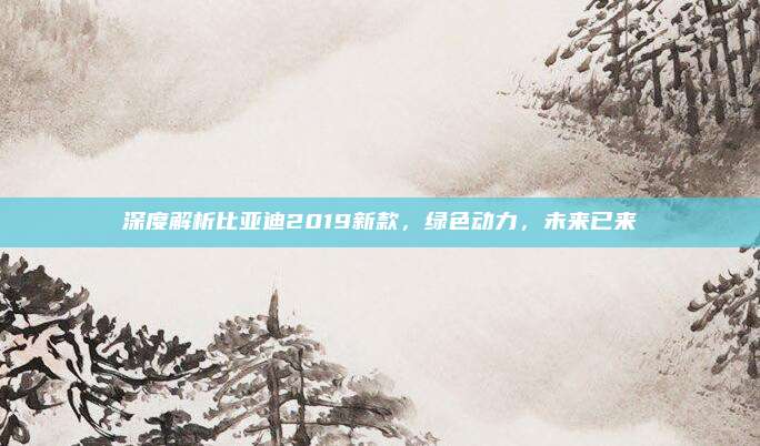 深度解析比亚迪2019新款，绿色动力，未来已来
