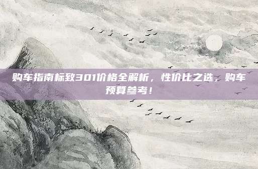 购车指南标致301价格全解析，性价比之选，购车预算参考！