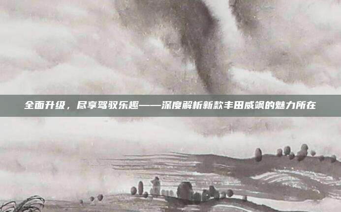 全面升级，尽享驾驭乐趣——深度解析新款丰田威飒的魅力所在