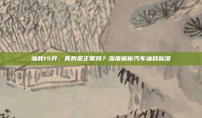 油耗15升，真的是正常吗？深度解析汽车油耗标准