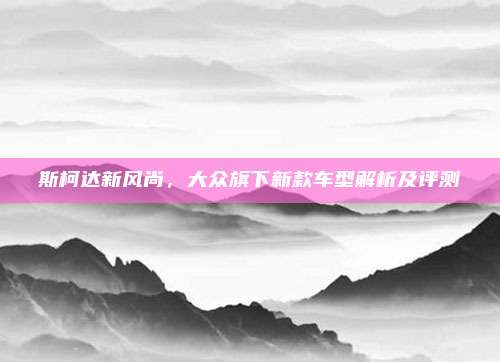 斯柯达新风尚，大众旗下新款车型解析及评测