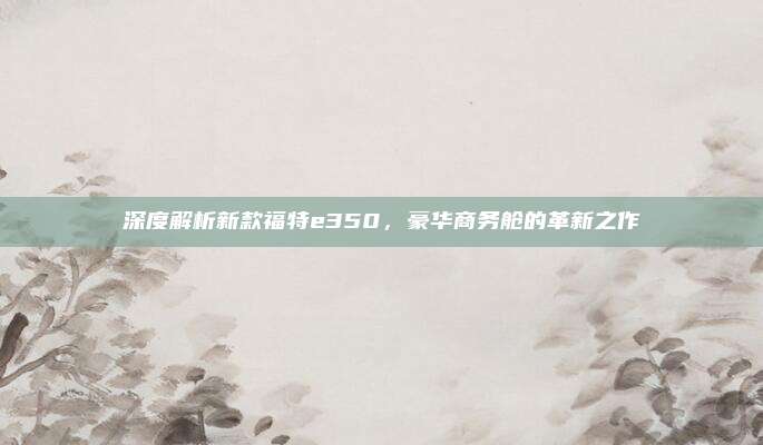 深度解析新款福特e350，豪华商务舱的革新之作