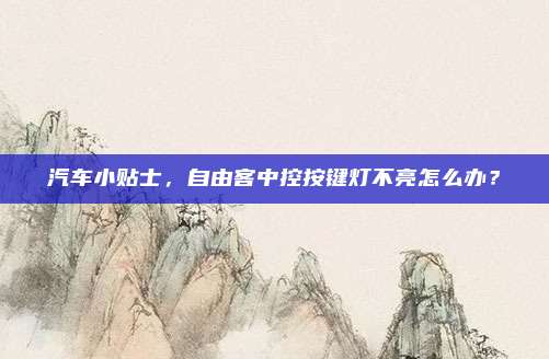 汽车小贴士，自由客中控按键灯不亮怎么办？