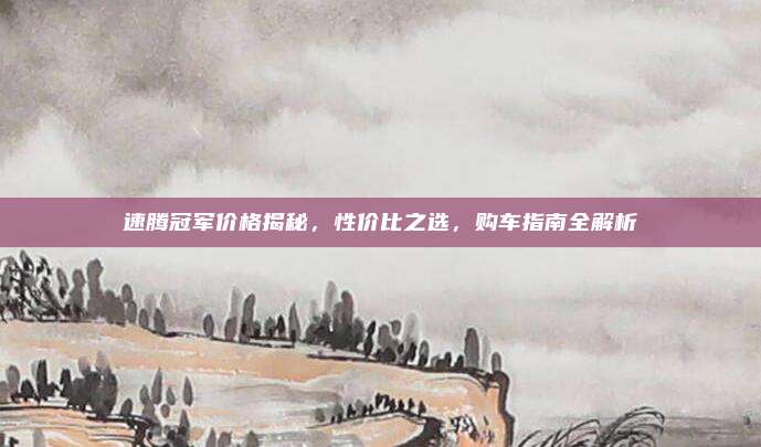 速腾冠军价格揭秘，性价比之选，购车指南全解析
