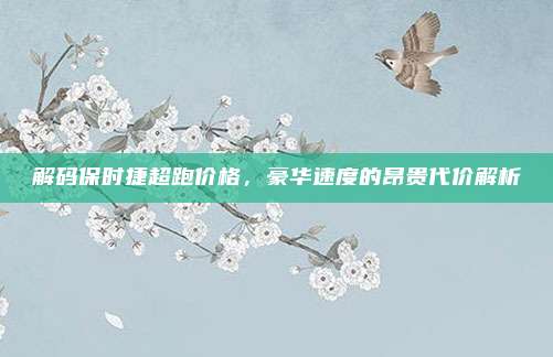 解码保时捷超跑价格，豪华速度的昂贵代价解析