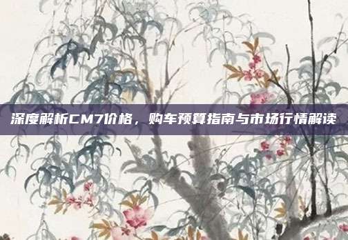 深度解析CM7价格，购车预算指南与市场行情解读