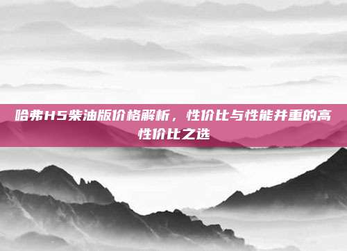 哈弗H5柴油版价格解析，性价比与性能并重的高性价比之选