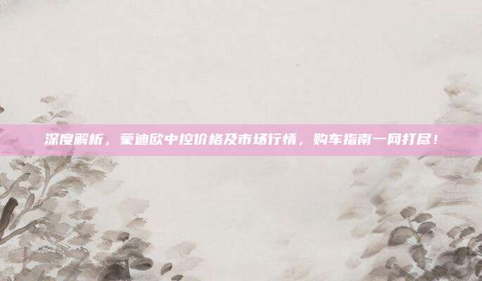 深度解析,蒙迪欧中控价格及市场行情,购车指南一网打尽!