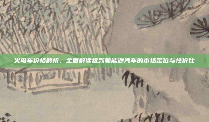 火鸟车价格解析,全面解读这款新能源汽车的市场定位与性价比