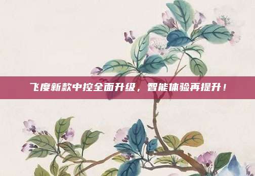 飞度新款中控全面升级,智能体验再提升!