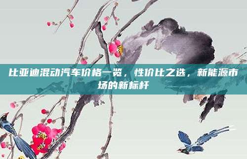 比亚迪混动汽车价格一览,性价比之选,新能源市场的新标杆