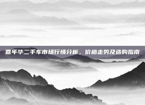 嘉年华二手车市场行情分析，价格走势及选购指南