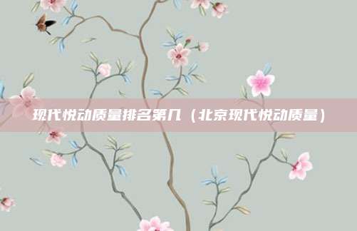 现代悦动质量排名第几（北京现代悦动质量）