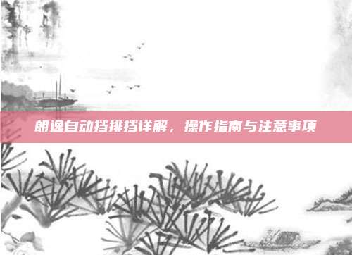 朗逸自动挡排挡详解，操作指南与注意事项