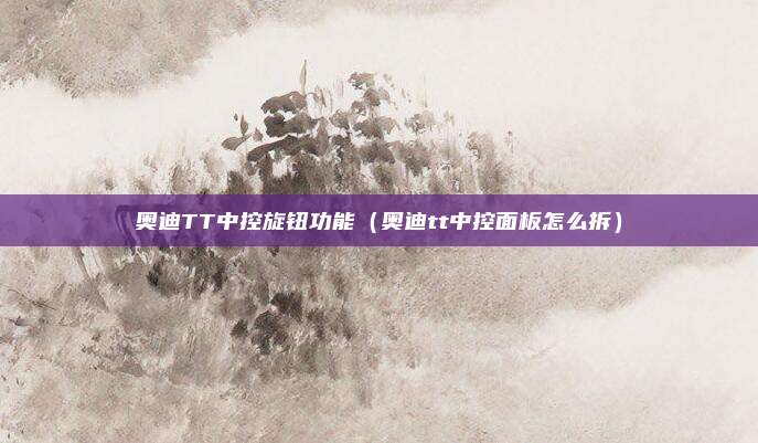 奥迪TT中控旋钮功能（奥迪tt中控面板怎么拆）