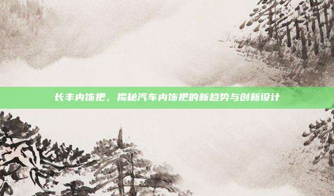 长丰内饰把，揭秘汽车内饰把的新趋势与创新设计