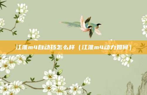 江淮m4自动挡怎么样（江淮m4动力如何）
