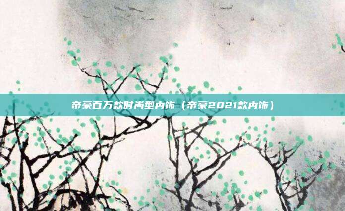 帝豪百万款时尚型内饰（帝豪2021款内饰）