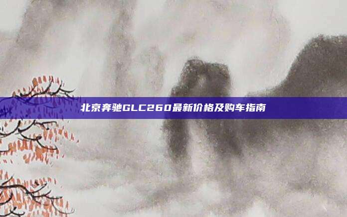 北京奔驰GLC260最新价格及购车指南