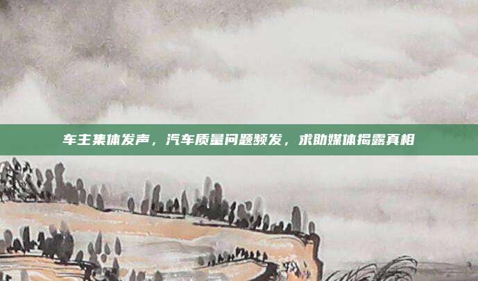 车主集体发声，汽车质量问题频发，求助媒体揭露真相