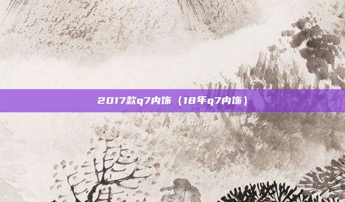 2017款q7内饰(18年q7内饰)